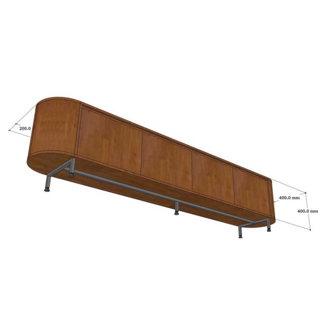 Tủ tivi phòng khách 240x40x42cm gỗ cao su KTV68112