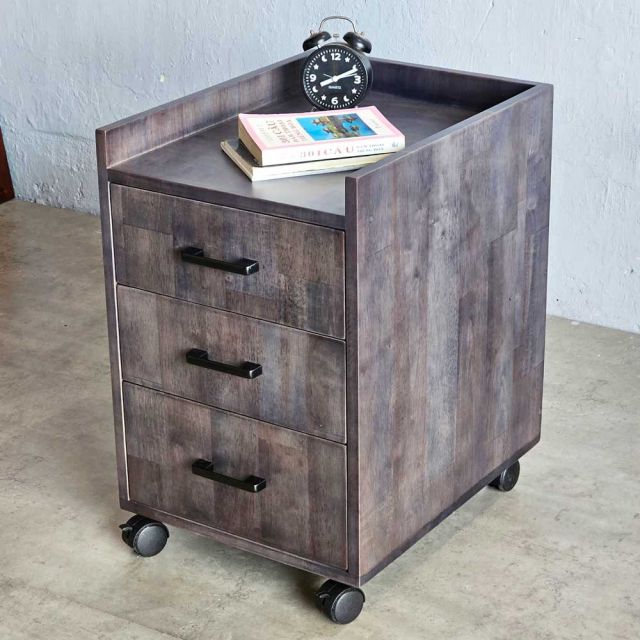 Tủ cá nhân di động 3 ngăn 40x40x65cm gỗ cao su TCN68044