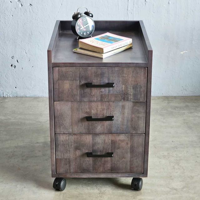 Tủ cá nhân di động 3 ngăn 40x40x65cm gỗ cao su TCN68044