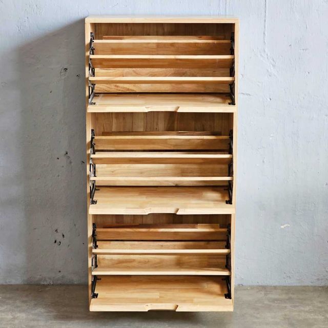 Tủ giày 3 ngăn 60x30x100cm gỗ cao su KG68014