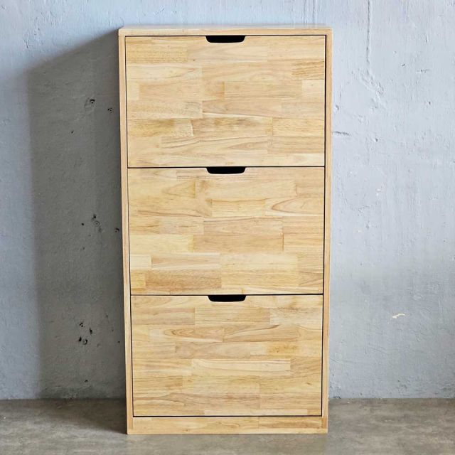 Tủ giày 3 ngăn 60x30x100cm gỗ cao su KG68014