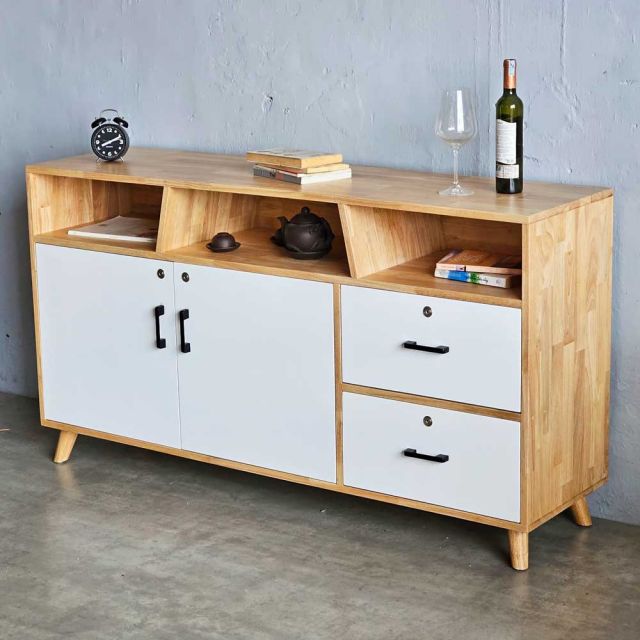 Tủ trưng bày 149x40x81cm gỗ cao su KTB68193