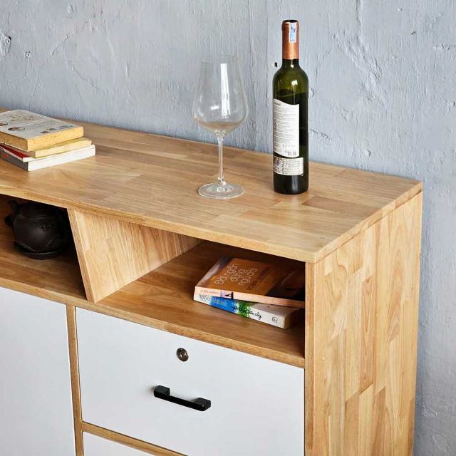 Tủ trưng bày 149x40x81cm gỗ cao su KTB68193