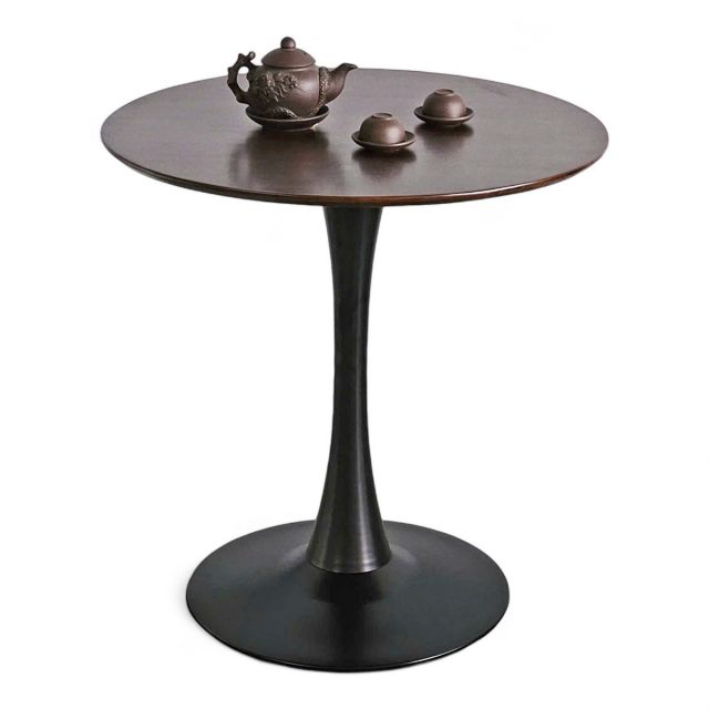 Bàn cafe tròn 70cm gỗ cao su chân sắt Tulip CFD68232