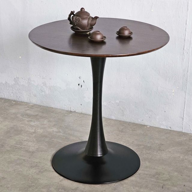 Bàn cafe tròn 70cm gỗ cao su chân sắt Tulip CFD68232