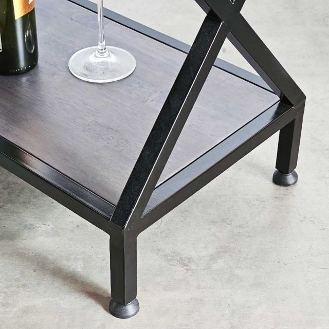 Kệ 3 tầng khung sắt gỗ cao su KS68124