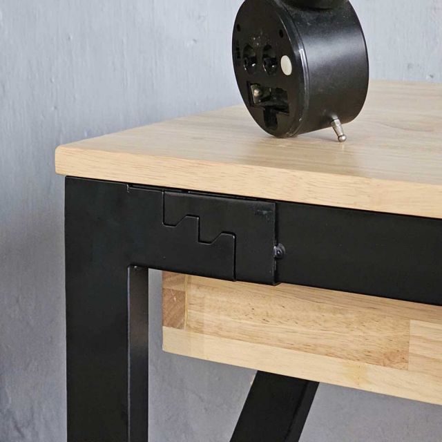 Bàn làm việc có ngăn kéo 120x50cm gỗ cao su chân chữ K BD68131