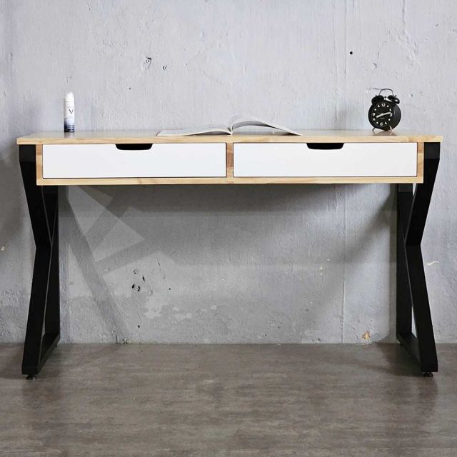 Bàn làm việc có ngăn kéo 120x50cm gỗ cao su chân chữ K BD68131