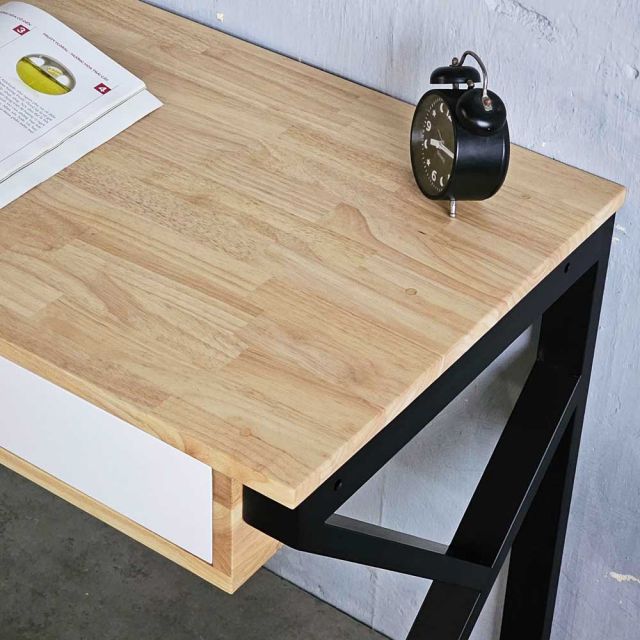 Bàn làm việc có ngăn kéo 120x50cm gỗ cao su chân chữ K BD68131
