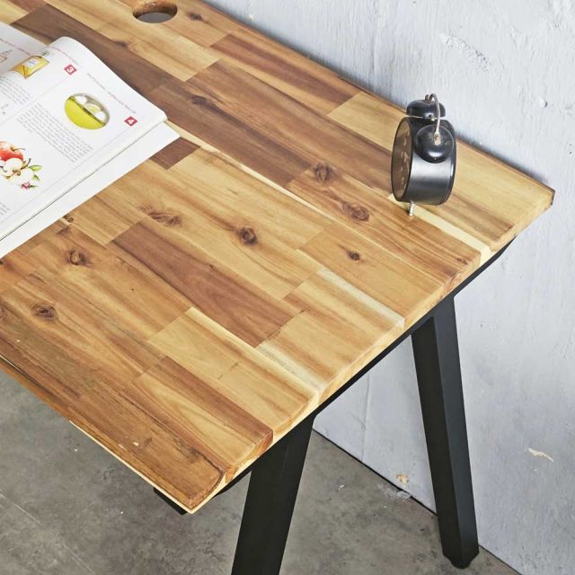 Bàn làm việc 120x60cm gỗ tràm chân sắt hệ PLY HBPL024