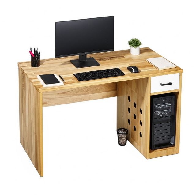 Bàn máy tính có ngăn kéo 120x60cm gỗ cao su BD68130