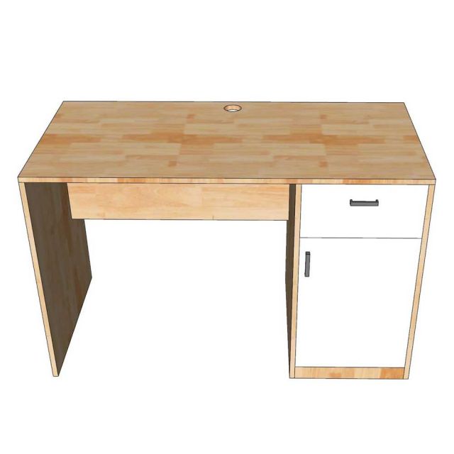 Bàn làm việc có ngăn tủ 120x60cm gỗ cao su BD68129