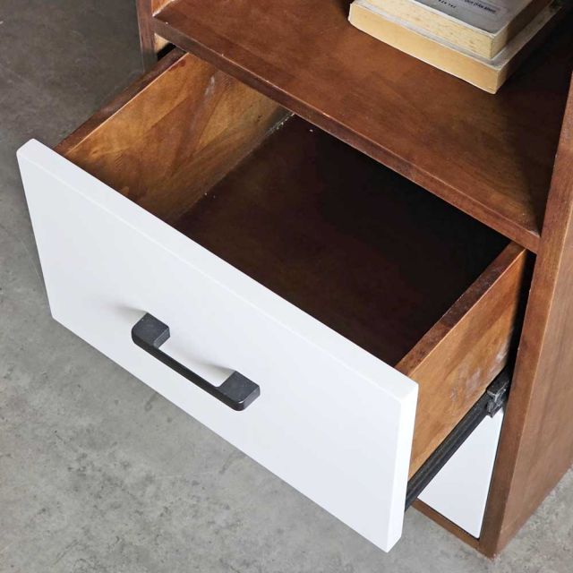 Bàn làm việc có hộc tủ 120x60cm gỗ cao su BD68127