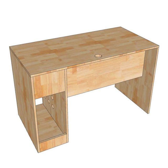 Bàn máy tính có ngăn kéo 120x60cm gỗ cao su BD68130