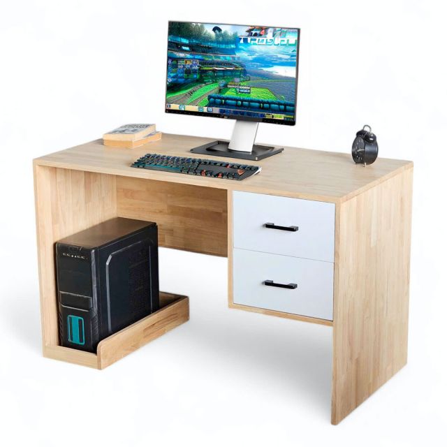 Bàn máy tính có ngăn tủ 120x60cm gỗ cao su BD68128 Bàn máy tính có ngăn tủ 120x60cm gỗ cao su BD68128