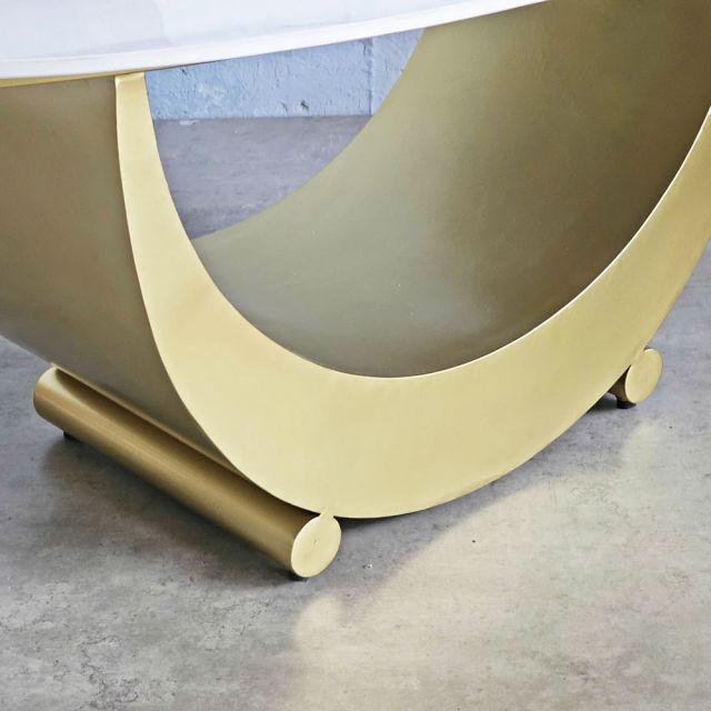 Bàn sofa chiếc thuyền 100x60cm mặt đá ceramic TT68309