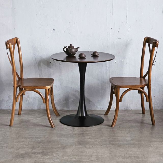 Combo bàn ghế cafe Tulip gỗ cao su CBCF312