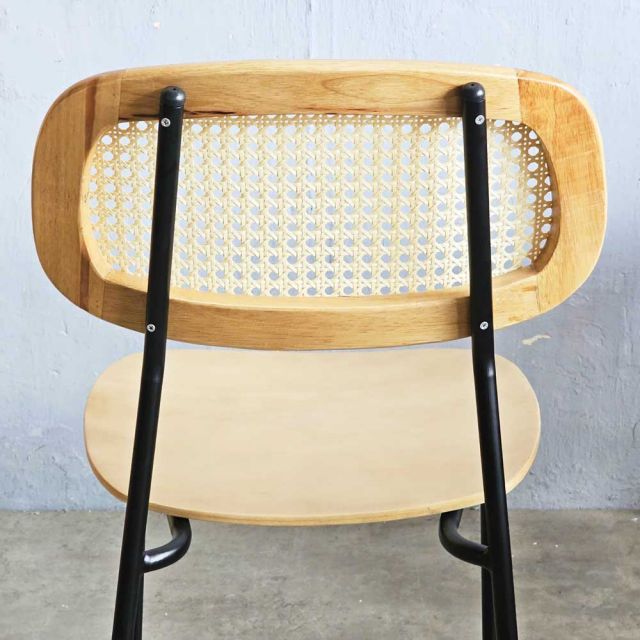 Ghế cafe lưng tựa mây khung sắt GCF225