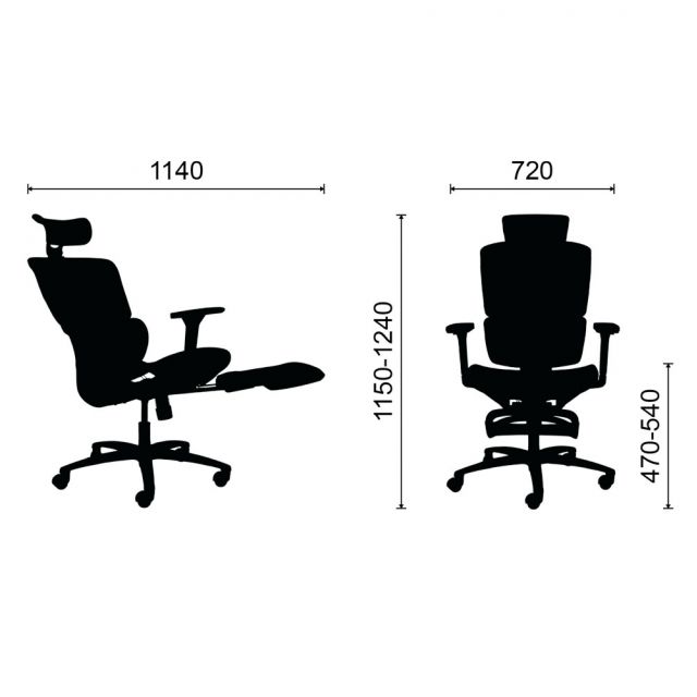 Ghế lưới công thái học có gác chân HOM1105F