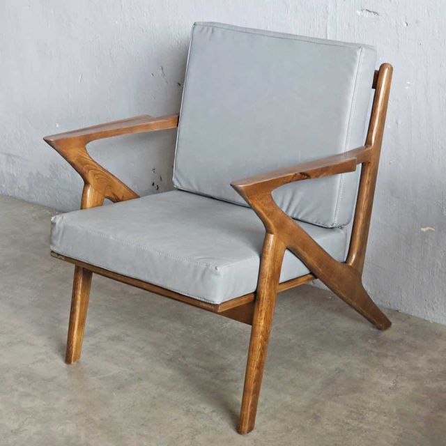 Ghế sofa Z Armchair bọc da PU gỗ Ash GSD68098