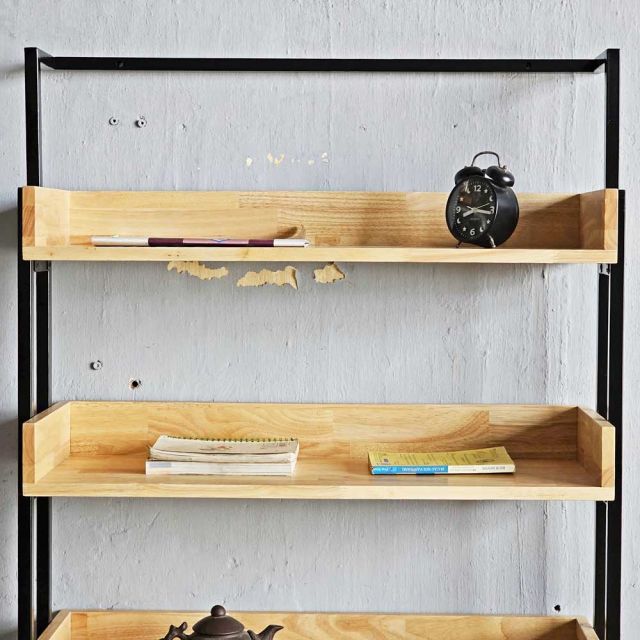 Kệ sách áp tường 84x28x180cm gỗ cao su KS68267