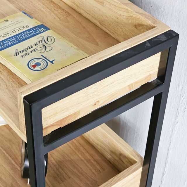 Kệ trang trí có ngăn tủ 74x30x160cm gỗ cao su KS68266