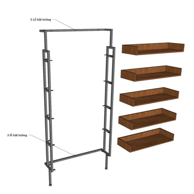 Kệ sách áp tường 84x28x180cm gỗ cao su KS68267