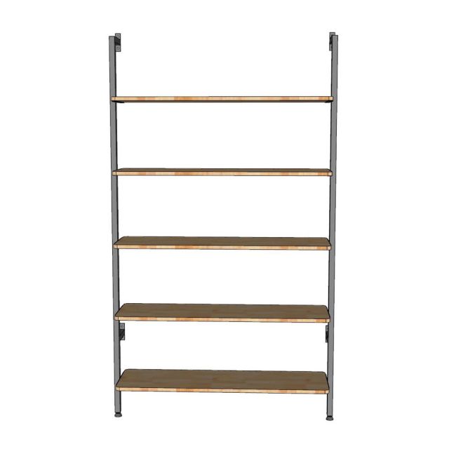 Kệ sách áp tường 5 tầng 106x28x180cm gỗ cao su KS68268