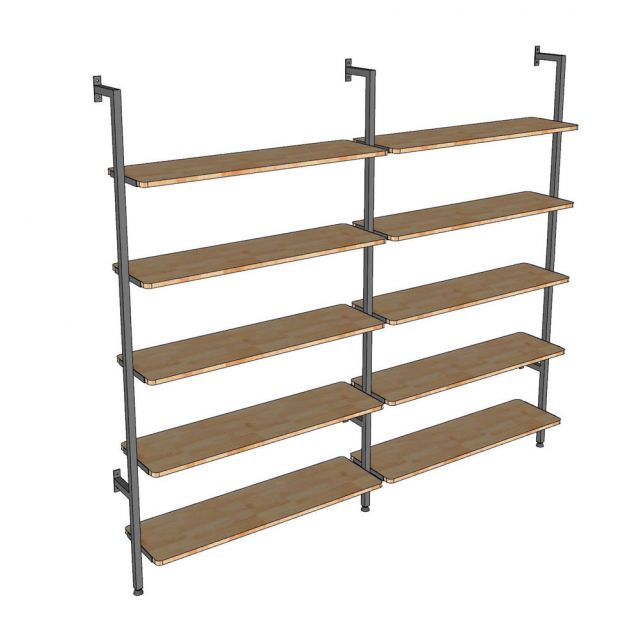 Kệ sách áp tường 5 tầng 208x28x180cm gỗ cao su KS68269