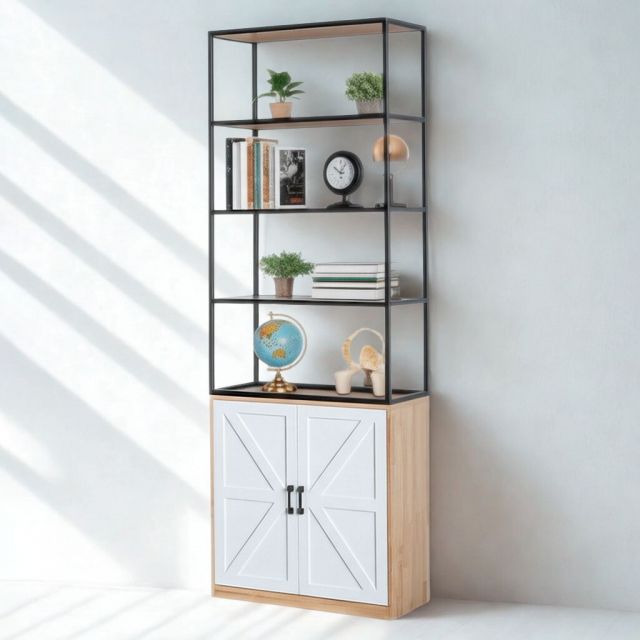 Kệ trang trí 80x30x220cm gỗ cao su KTB68199 Kệ trang trí 80x30x220cm gỗ cao su KTB68199