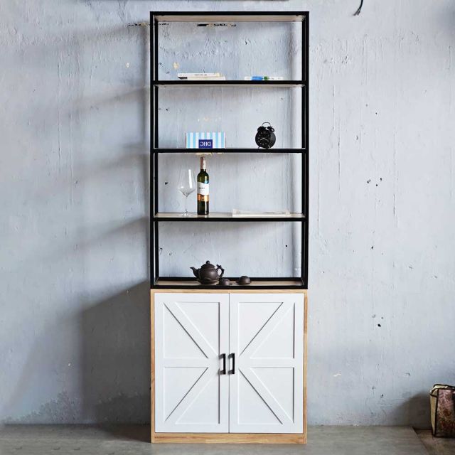 Kệ trang trí 80x30x220cm gỗ cao su KTB68199