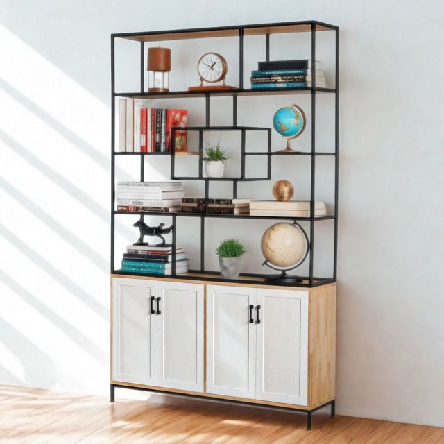 Kệ trang trí 140x35x230cm gỗ cao su KTB68198 Kệ trang trí 140x35x230cm gỗ cao su KTB68198