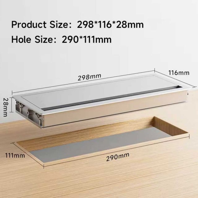 Hộp cắm điện âm bàn nắp nhôm OEDH003A