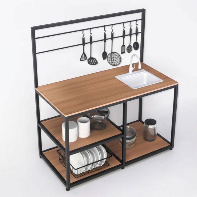Bếp Mini 120cm gỗ plywood chống nước cho phòng trọ KBMN001 Bếp Mini 120cm gỗ plywood chống nước cho phòng trọ KBMN001