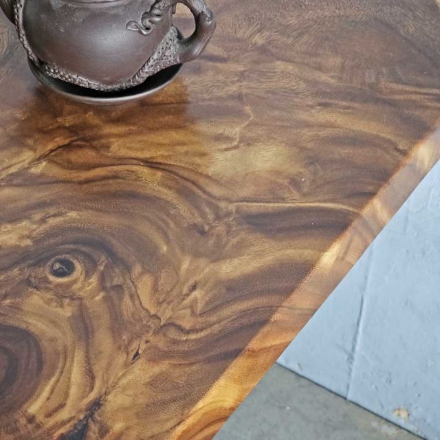 Bàn cafe vuông 60x60cm gỗ me tây chân đúc nghệ thuật CFD68234
