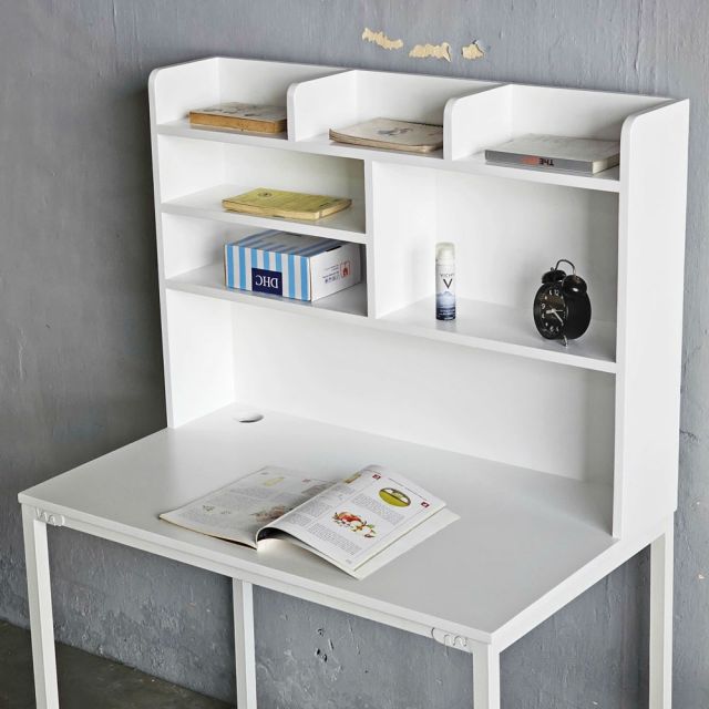 Bàn học liền giá sách 100x60x145cm gỗ cao su FD68068