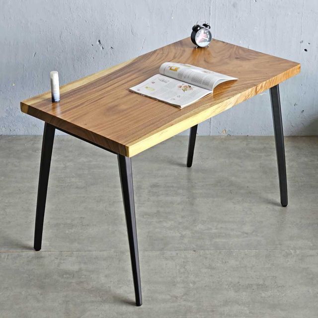 Bàn làm việc 120x65cm gỗ me tây nguyên tấm hệ đa giác HDG021