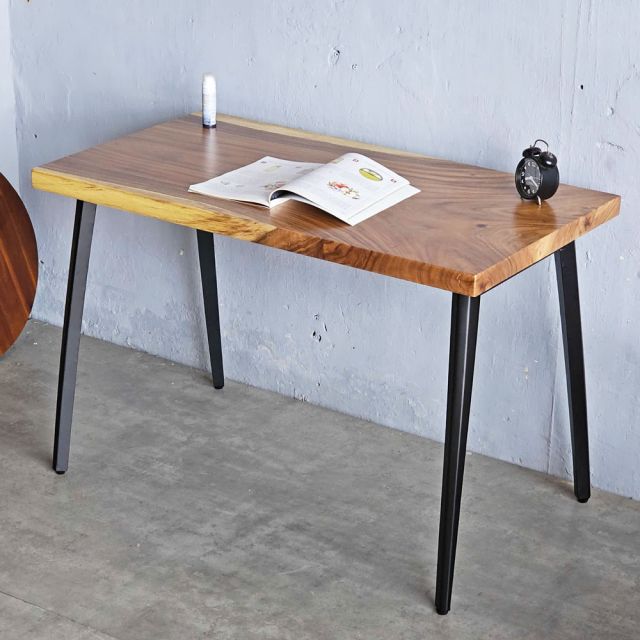 Bàn làm việc 120x65cm gỗ me tây nguyên tấm hệ đa giác HDG021