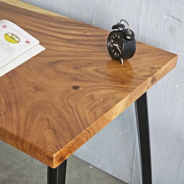 Bàn làm việc 120x65cm gỗ me tây nguyên tấm hệ đa giác HDG021