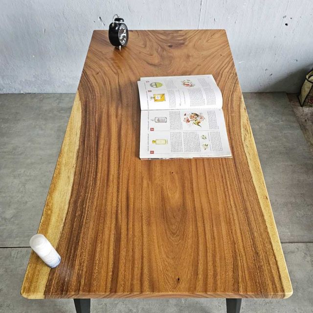 Bàn làm việc 120x65cm gỗ me tây nguyên tấm hệ đa giác HDG021
