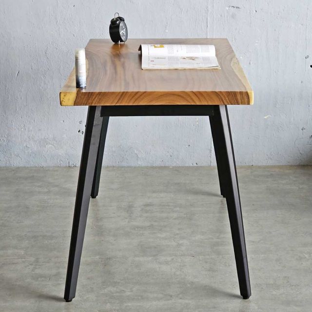 Bàn làm việc 120x65cm gỗ me tây nguyên tấm hệ đa giác HDG021