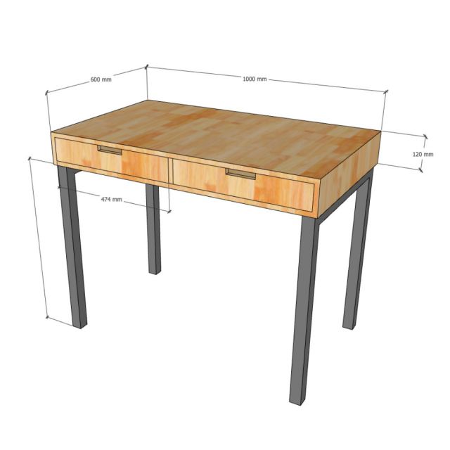 Bàn làm việc có ngăn kéo 100x60cm gỗ cao su BD68134