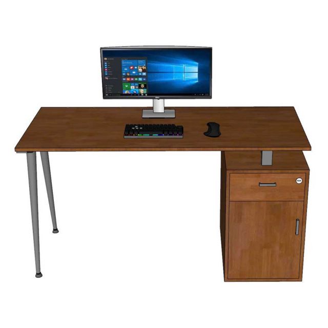 Bàn làm việc gác tủ 140x60cm gỗ cao su hệ CONE HBCO066