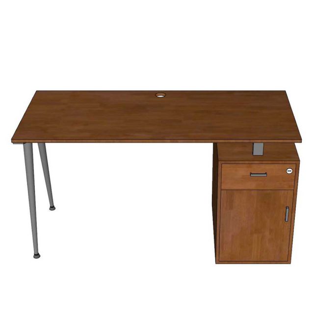 Bàn làm việc gác tủ 140x60cm gỗ cao su hệ CONE HBCO066