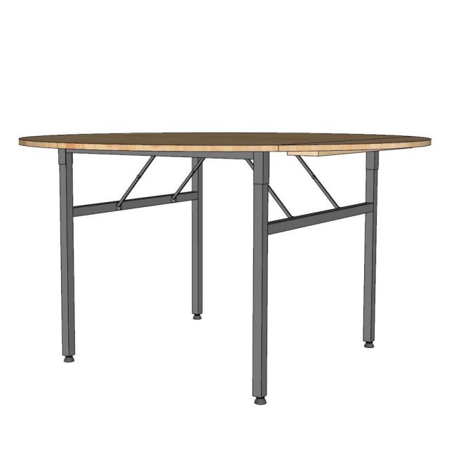 Bàn nhà hàng gấp gọn đk 140cm gỗ cao su BNH001