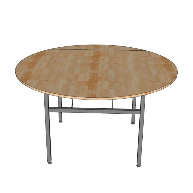Bàn nhà hàng gấp gọn đk 140cm gỗ cao su BNH001