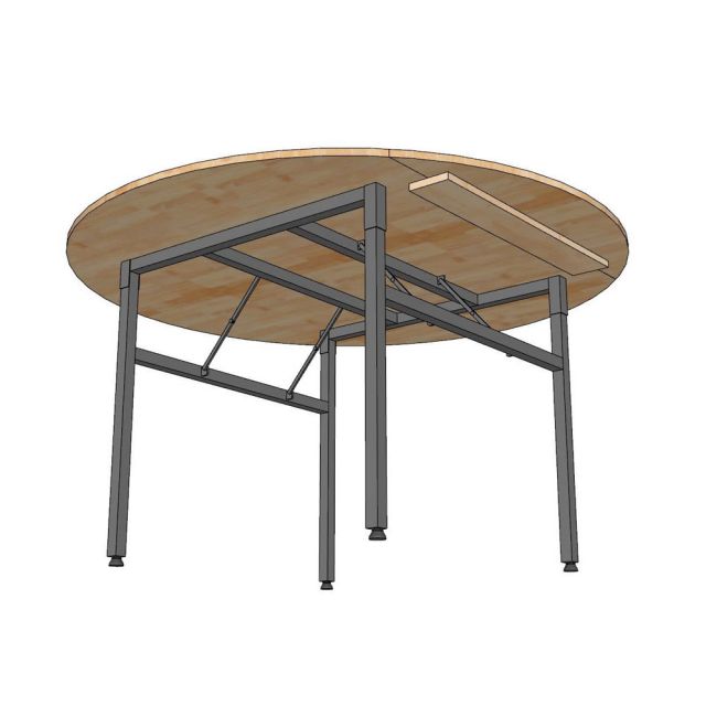 Bàn nhà hàng gấp gọn đk 140cm gỗ cao su BNH001