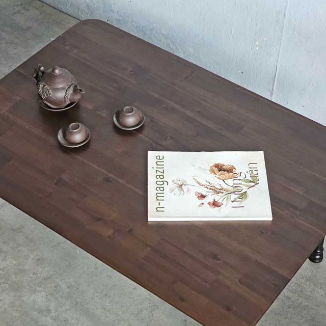 Bàn trà chân ống nước 100x70cm gỗ tràm TT68311