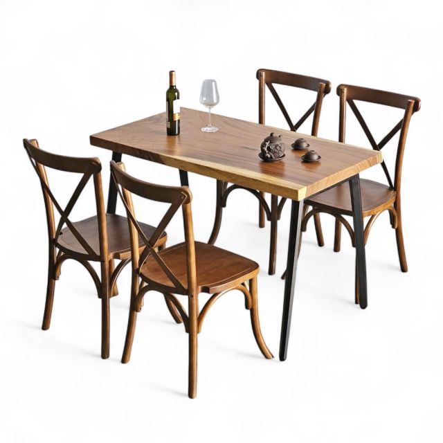 Combo bộ bàn ăn gỗ me tây 4 ghế bistro BBA173 Combo bộ bàn ăn gỗ me tây 4 ghế bistro BBA173