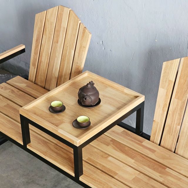 Ghế băng dài có lưng tựa 150x50cm gỗ cao su GBD042